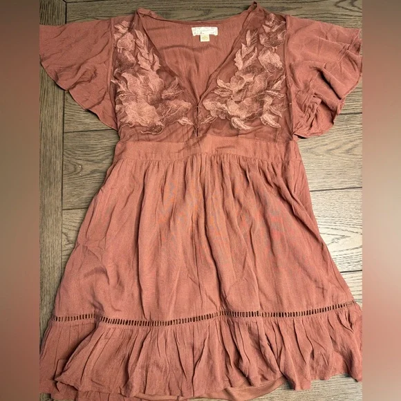 BOG collective brown lace dress size medium - Picture 1 of 4